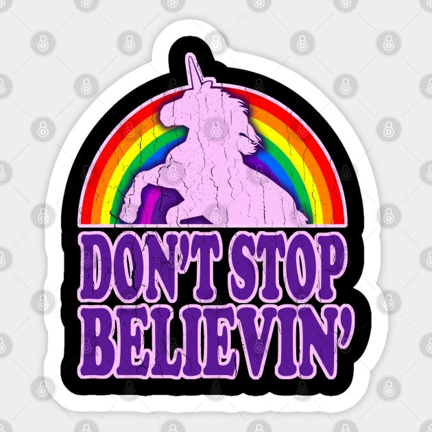 Vintage Unicorn (distressed look) Sticker by robotface